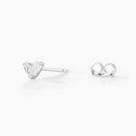 Boucles D'oreilles Puces Myhalf Argent Blanc Oxyde - Boucles d'oreilles fantaisie Femme | Histoire d&rsquo;Or