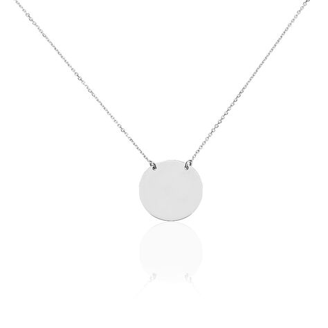 Collier Helenia Pastille Gravable Or Blanc - Cadeaux de naissance Enfant | Histoire d’Or