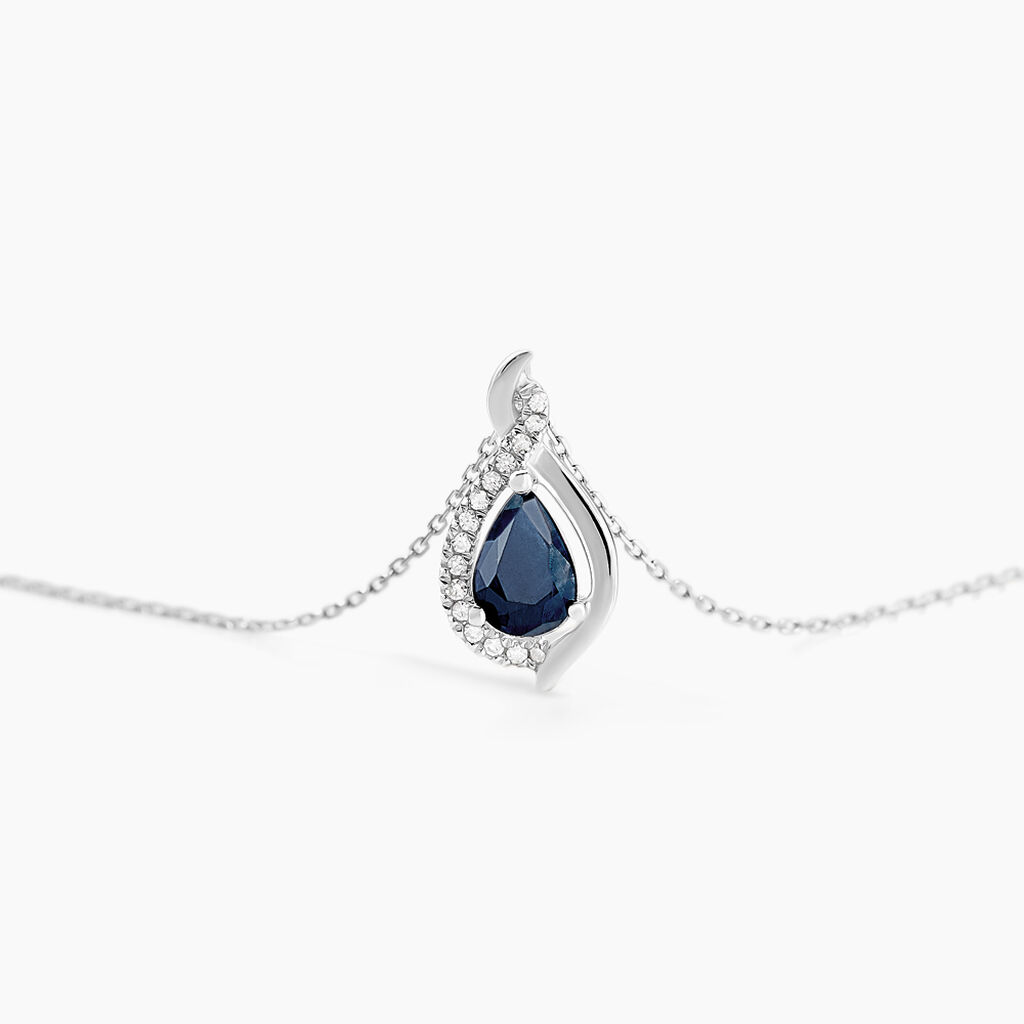 Collier Angelika Or Blanc Saphir Et Diamant - Colliers Femme | Histoire d’Or