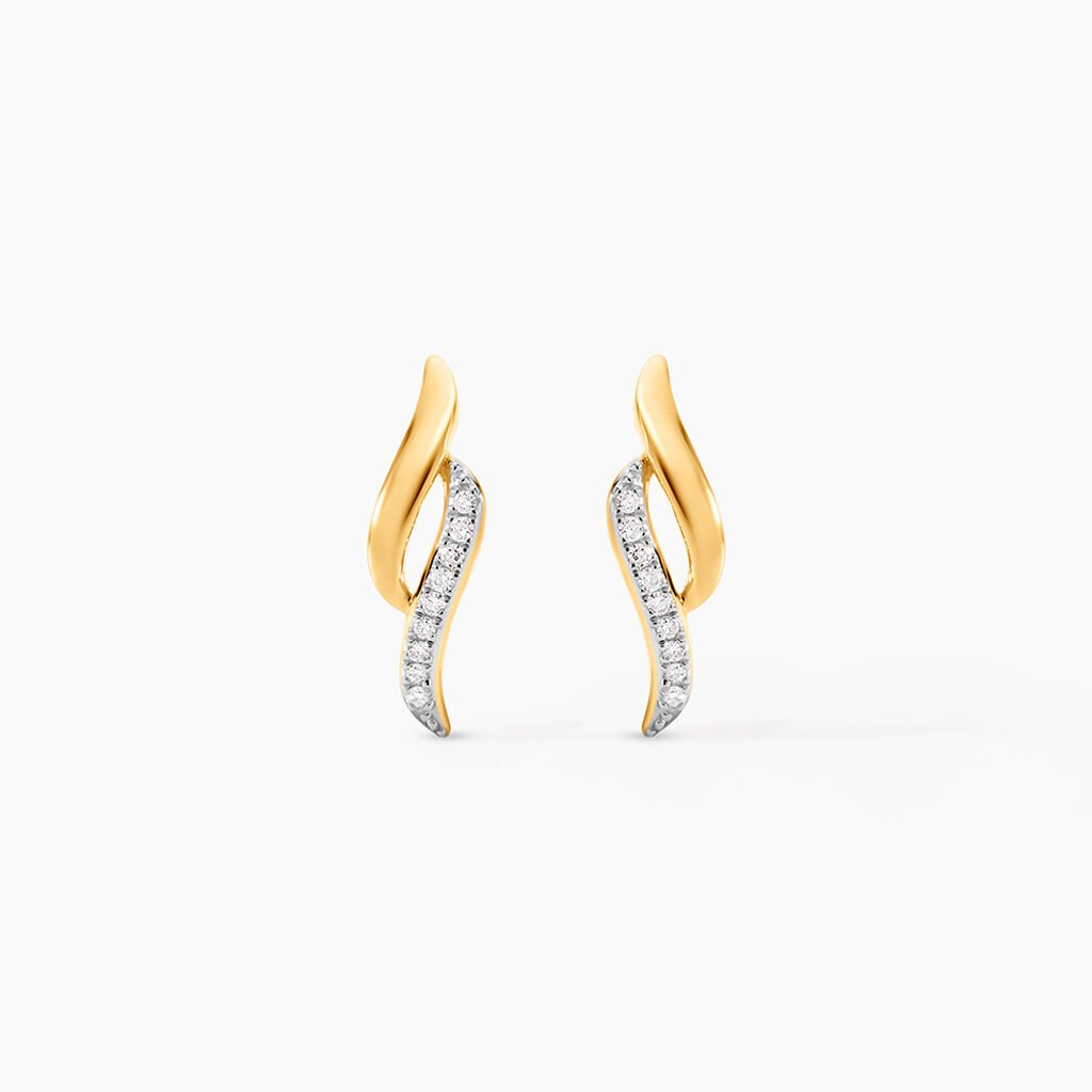 Boucles D'oreilles Puces Callum Or Jaune Diamant - Boucles d'oreilles pendantes Femme | Histoire d&rsquo;Or