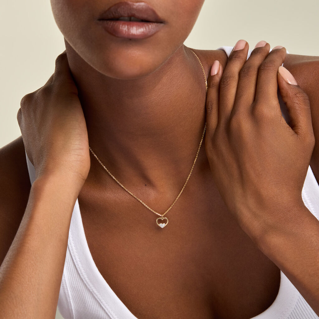 Collier Jenovefa Argent Dor&eacute; A L'Or 750/1000 - F&ecirc;te des m&egrave;res Femme | Histoire d&rsquo;Or