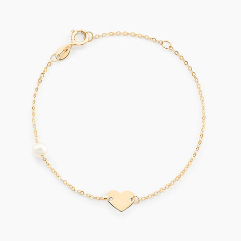 Bracelet Roselena Coeur Or Jaune Perle De Culture - Bracelets Enfant | Histoire d&rsquo;Or