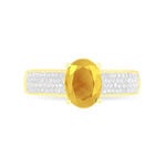 Bague Crista Or Jaune Citrine Et Diamant - Bagues solitaires Femme | Histoire d&rsquo;Or