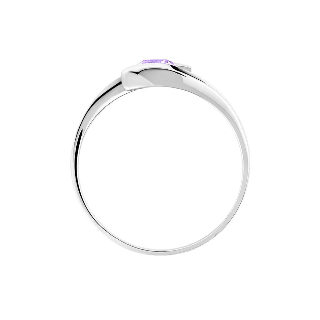 Bague Tiphaine Or Blanc Amethyste - Bagues solitaires Femme | Histoire d’Or