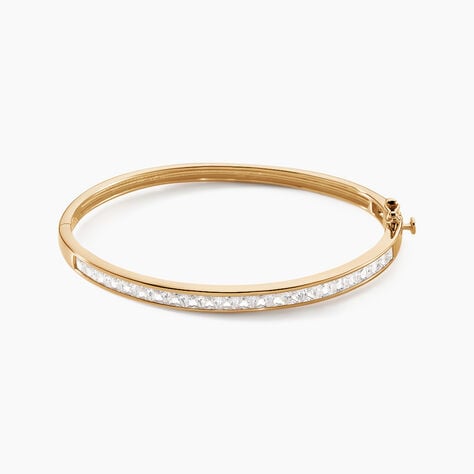 Bracelet Jonc Frieda Plaqué Or Jaune Oxyde De Zirconium - Bracelets joncs Femme | Histoire d’Or