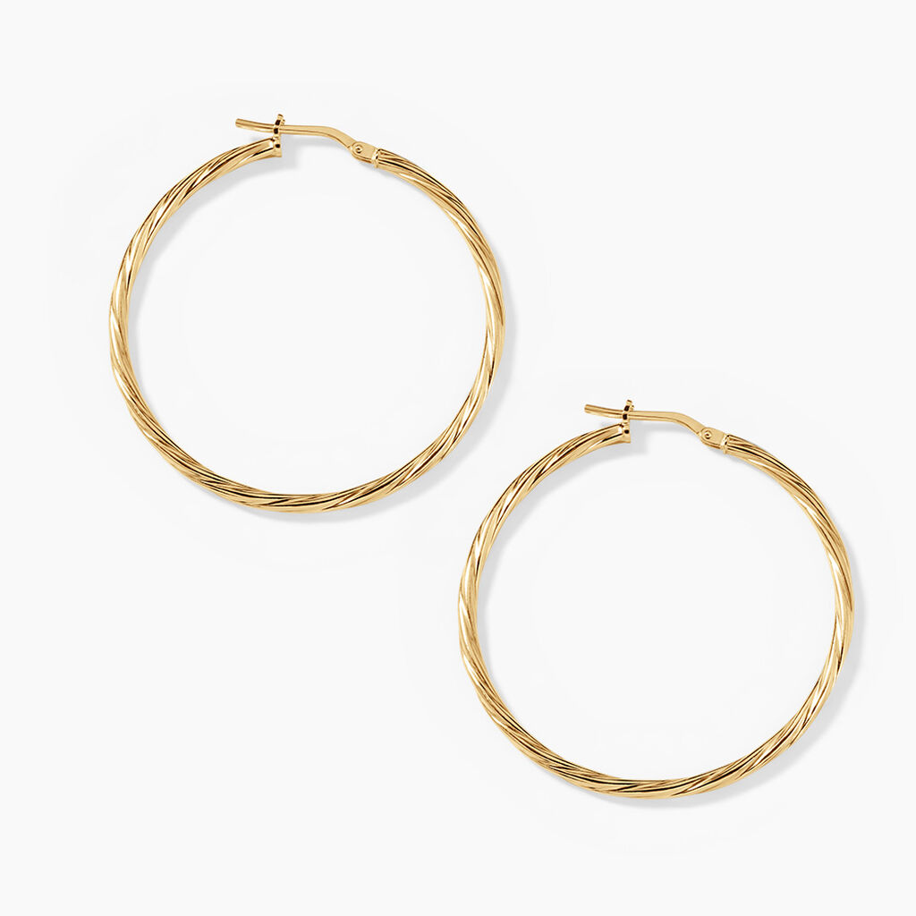 Cr&eacute;oles Youri Argent Dor&eacute; A L'Or 750/1000 - Boucles d'oreilles cr&eacute;oles Femme | Histoire d&rsquo;Or
