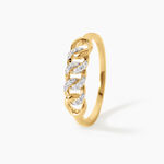 Bague Ga&iuml;dig Argent Dor&eacute; A L'Or 750/1000 Oxyde De Zirconium - Bagues avec pierre Femme | Histoire d&rsquo;Or