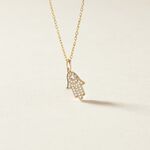 Pendentif Fatima Or Jaune Oxyde De Zirconium - Pendentifs Femme | Histoire d&rsquo;Or