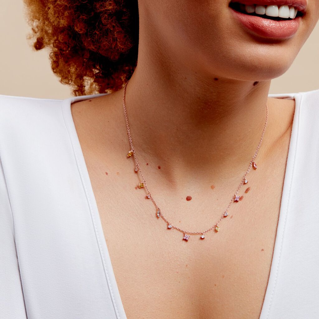 Collier Nimbe Argent Rose Oxyde De Zirconium - Colliers Femme | Histoire d’Or