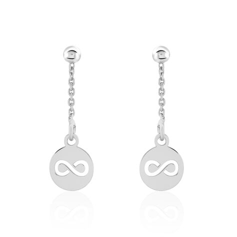 Boucles D'oreilles Pendantes Shereen Argent Blanc - Boucles d'oreilles fantaisie Femme | Histoire d’Or