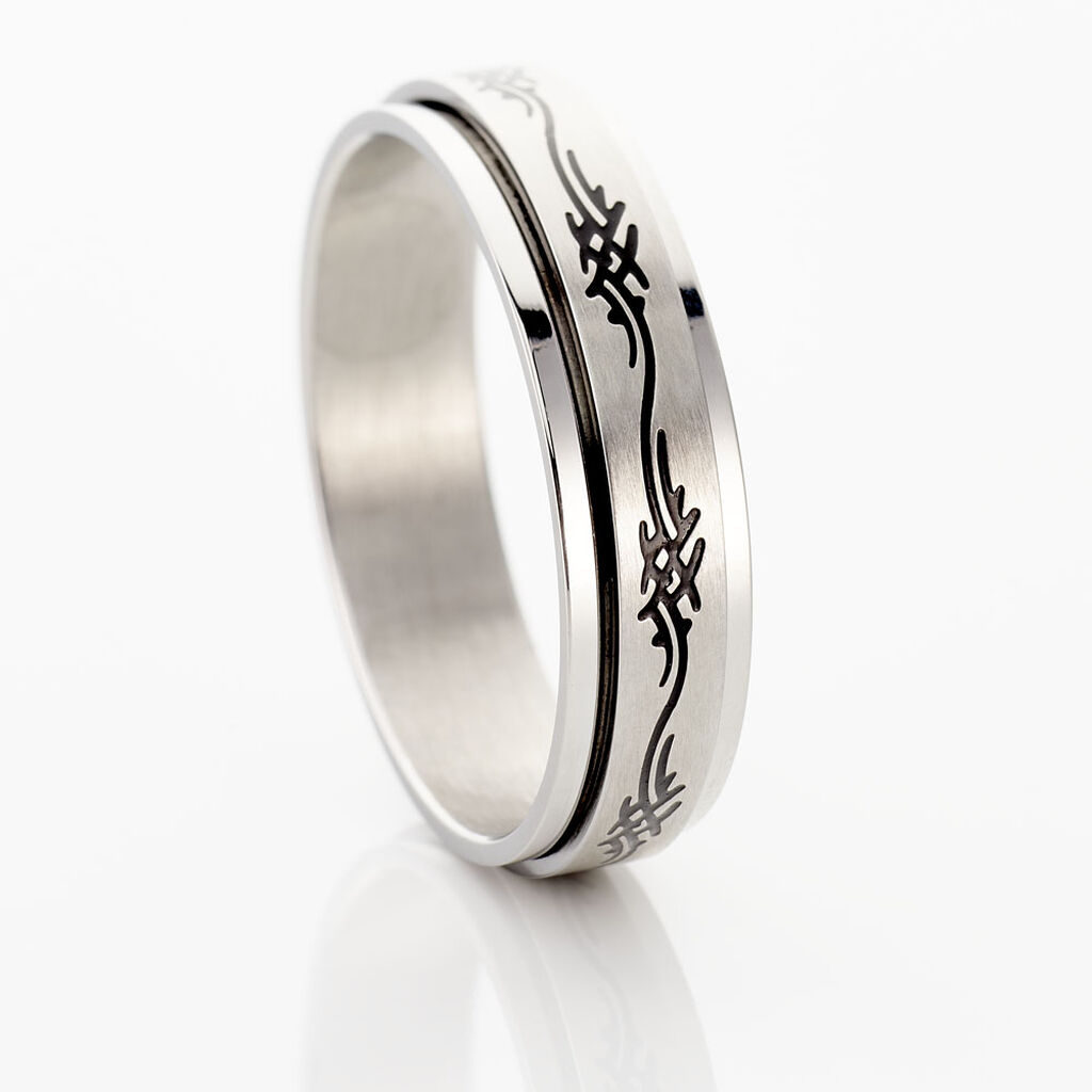 Bague Acier Blanc Lucas - Bagues fantaisie Femme | Histoire d&rsquo;Or