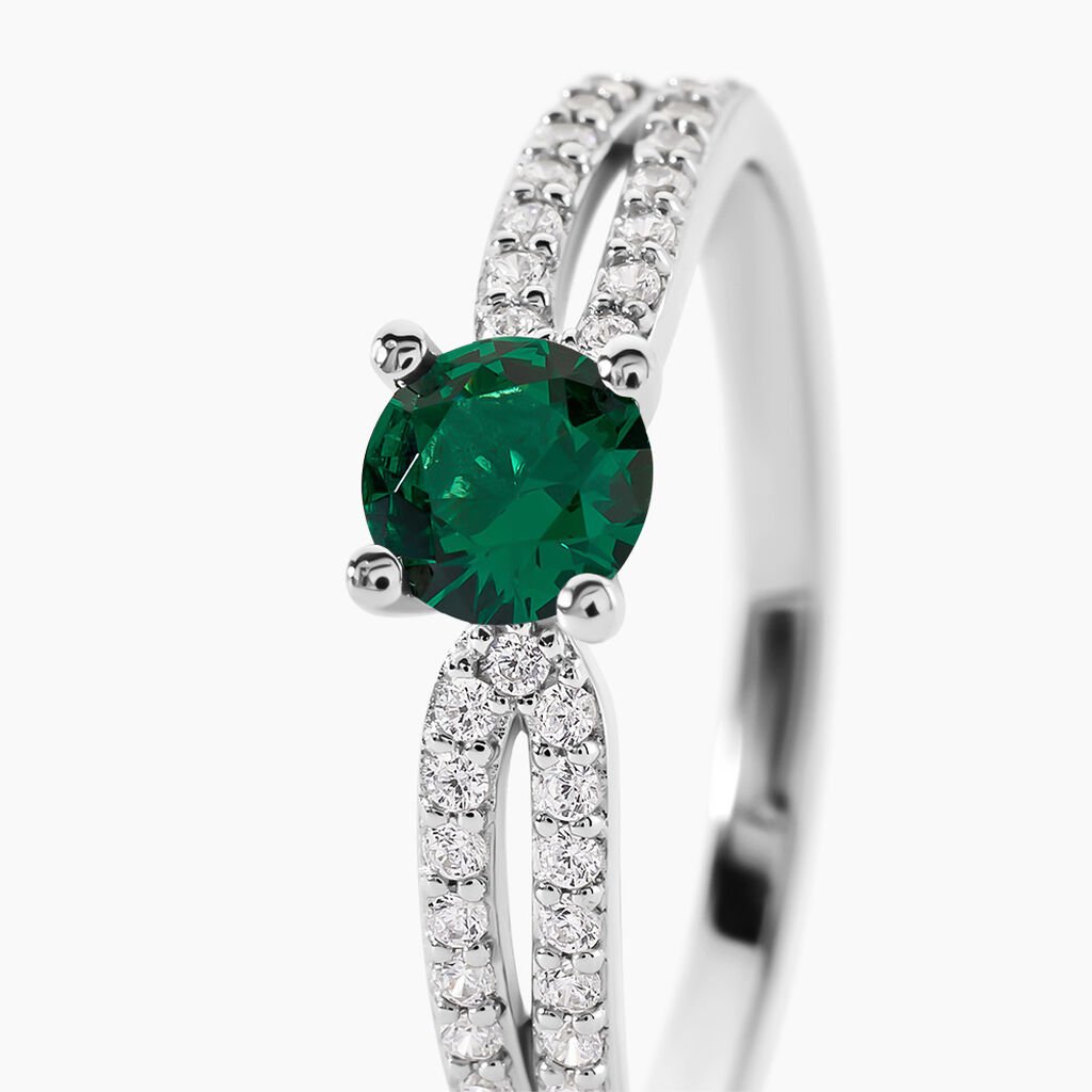 Bague Solitea Argent Blanc Oxyde De Zirconium - Bagues solitaires Femme | Histoire d&rsquo;Or