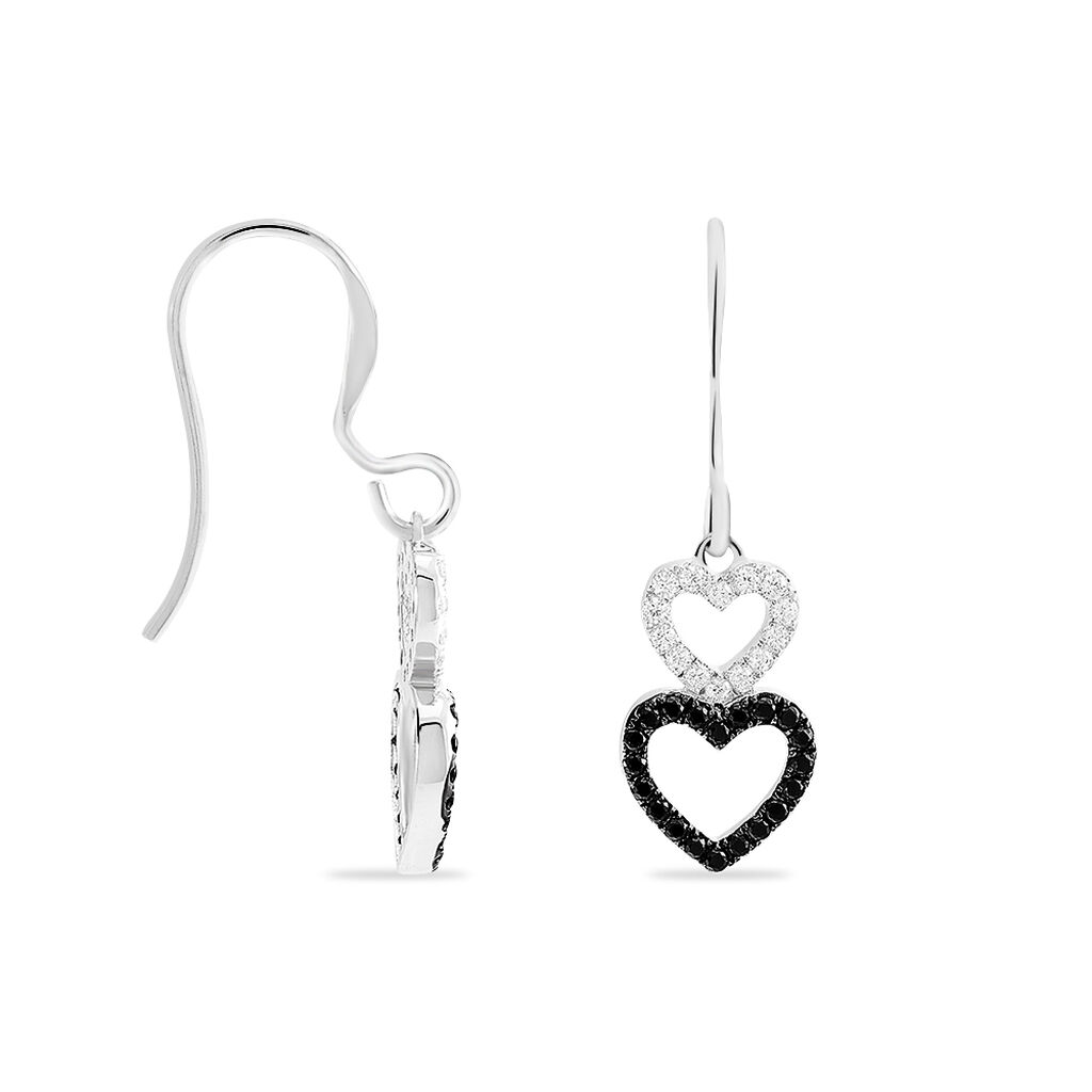 Boucles D'oreilles Pendantes Lio Argent Blanc Oxyde De Zirconium - Boucles d'Oreilles Coeur Femme | Histoire d’Or