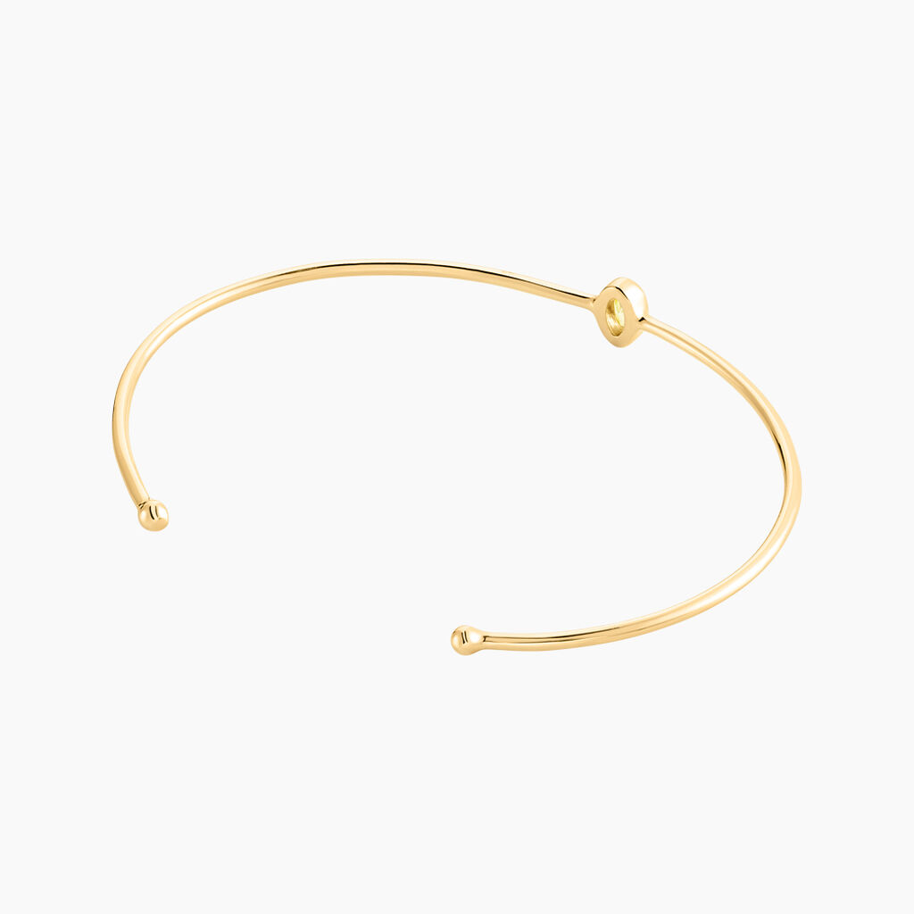 Bracelet Jonc Ottila Plaque Or Jaune Oxyde De Zirconium - Bracelets joncs Femme | Histoire d’Or