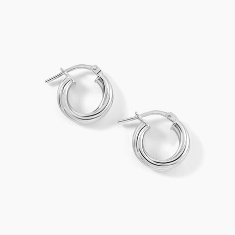 Créoles Maia Argent Blanc - Boucles d'oreilles créoles Femme | Histoire d’Or