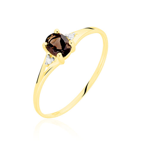 Bague Hecate Or Jaune Quartz Et Oxyde De Zirconium - Bagues solitaires Femme | Histoire d’Or