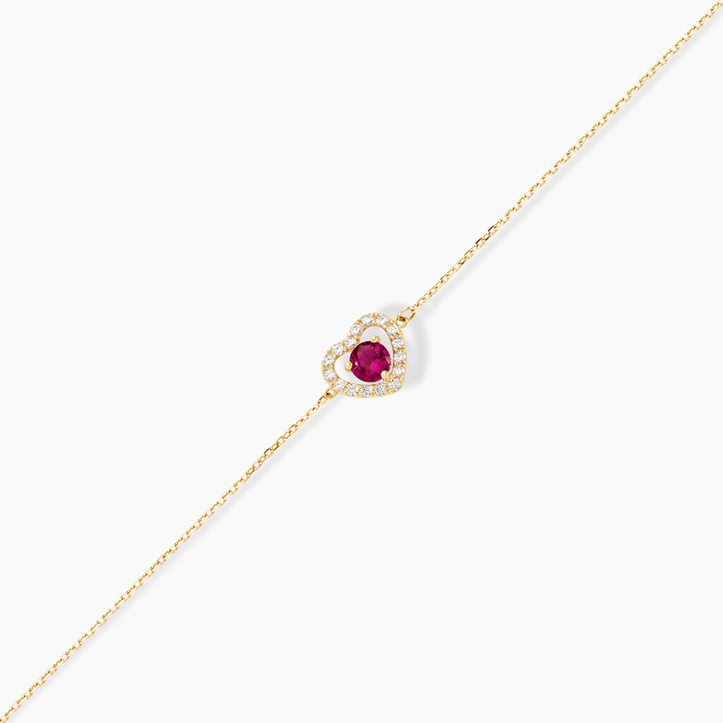Bracelet Red Velvet Or Jaune Rhodolite Oxyde De Zirconiu - F&ecirc;te des m&egrave;res Femme | Histoire d&rsquo;Or