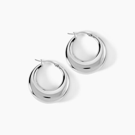 Cr&eacute;oles Creolia Acier Blanc - Boucles d'oreilles cr&eacute;oles Femme | Histoire d&rsquo;Or