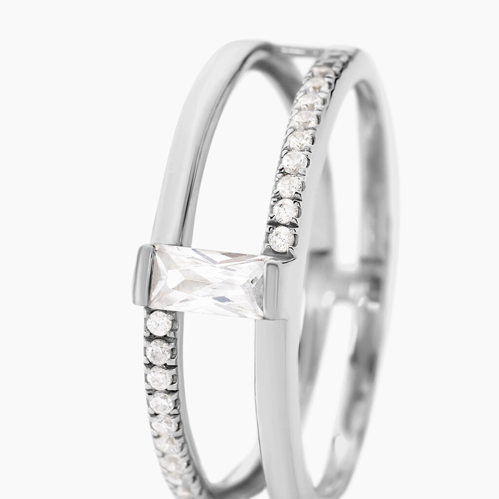 Bague Erynn Argent Blanc Oxyde De Zirconium - Bagues solitaires Femme | Histoire d&rsquo;Or