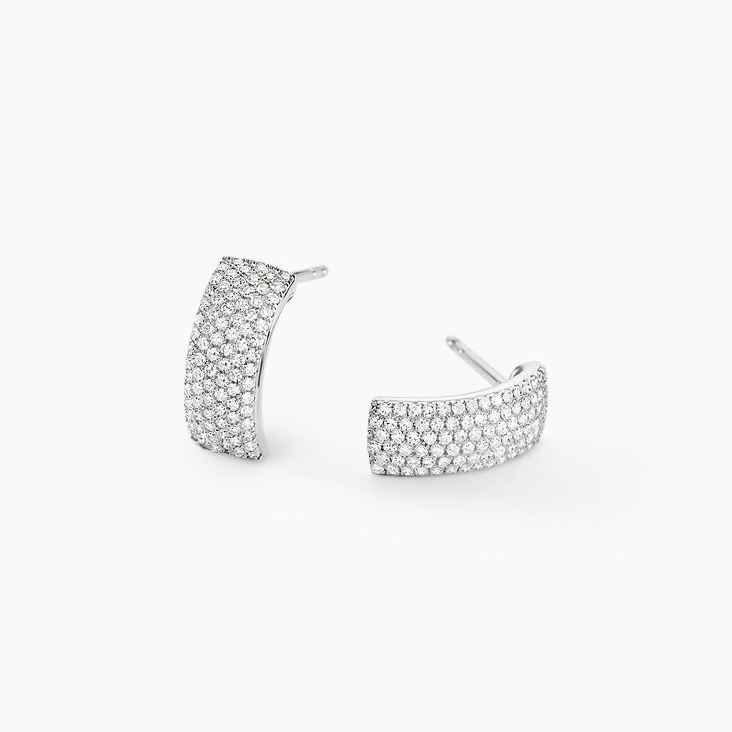 Boucles D'oreilles Puces Charlotte Or Blanc Diamant - Clous d'oreilles Femme | Histoire d’Or