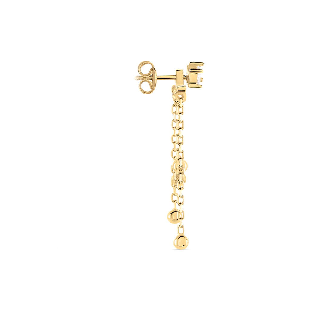 Boucle D'oreille Pendante Unitaire Urban Flower Plaqué Or Jaune Oxyde - Boucles d'oreilles fantaisie Femme | Histoire d’Or