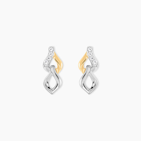 Boucles D'Oreilles Pendantes Or Jaune Argent Blanc Oxyde De Zirconium - Boucles d'oreilles pendantes Femme | Histoire d&rsquo;Or