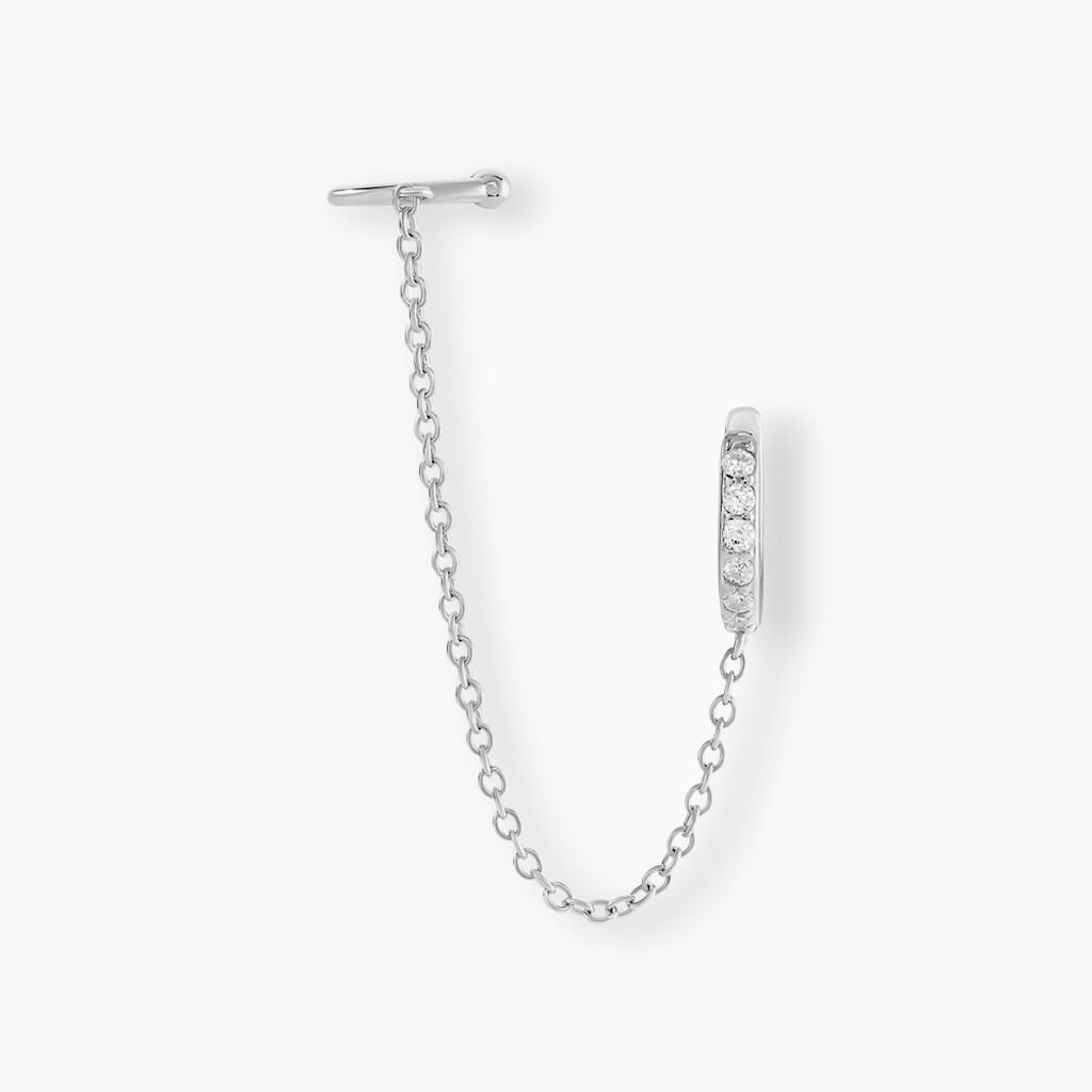 Bijou D'oreille Unitaire Argent Blanc Haim Oxydes De Zirconim - Boucles d'oreilles fantaisie Femme | Histoire d&rsquo;Or