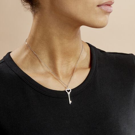 Collier Amy Argent Blanc Oxyde De Zirconium - Colliers fantaisie Femme | Histoire d’Or