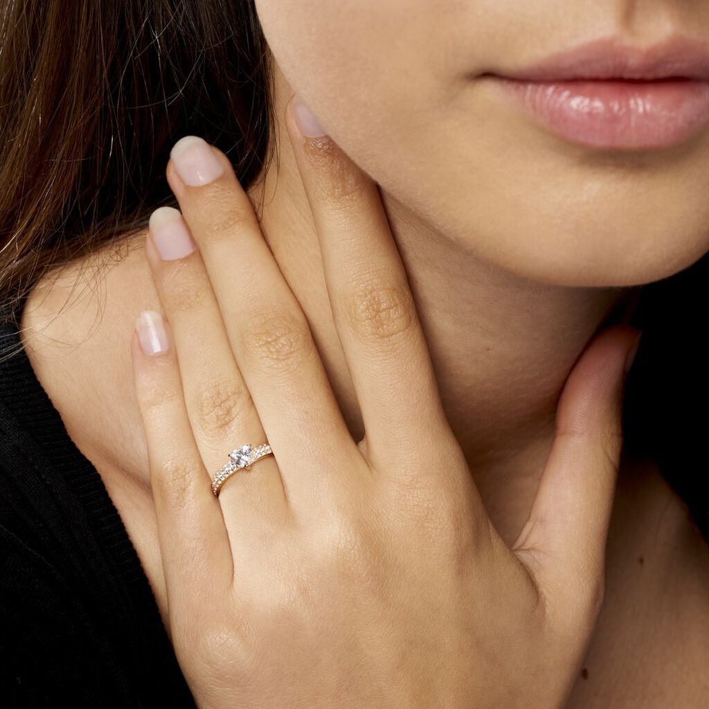 Bague Monelle Or Jaune Oxyde De Zirconium - Bagues solitaires Femme | Histoire d’Or