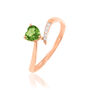 Bague Eva Or Rose Péridot Et Diamant
