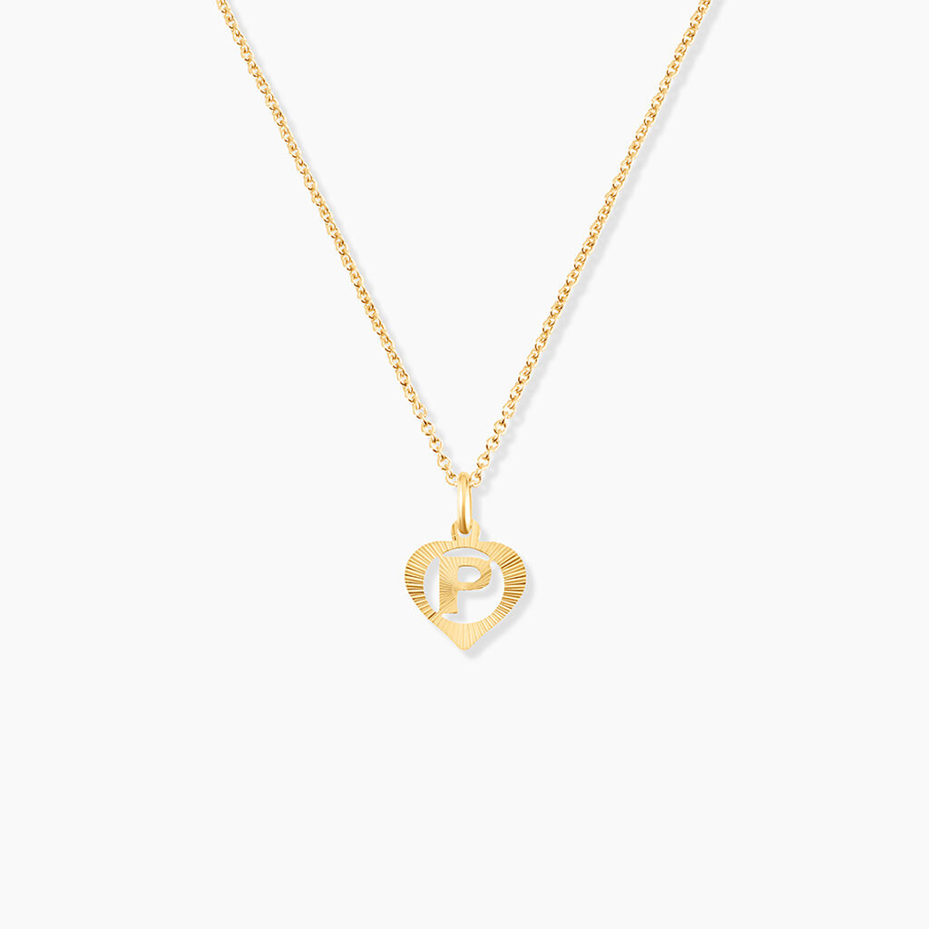 Pendentif Eudocie Coeur Lettre Or Jaune - Pendentifs Famille | Histoire d&rsquo;Or