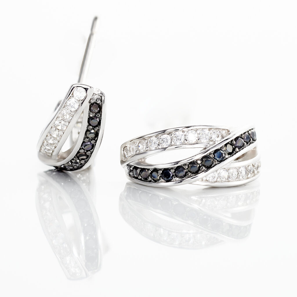 Boucles D'oreilles Puces Bethany Argent Blanc Oxyde De Zirconium - Boucles d'oreilles fantaisie Femme | Histoire d’Or