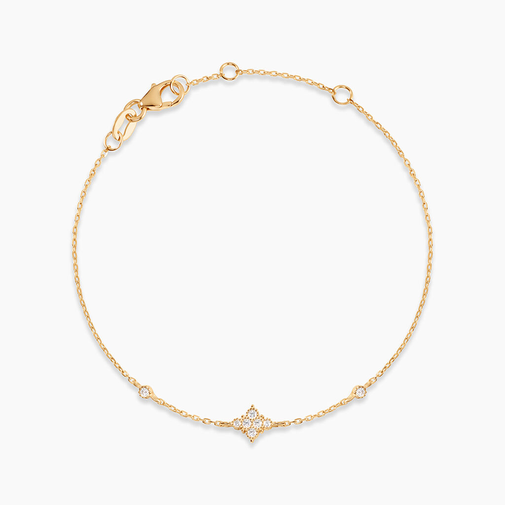 Bracelet Dainty Plaqu&eacute; Or Jaune Oxyde De Zirconium - Bracelets Femme | Histoire d&rsquo;Or