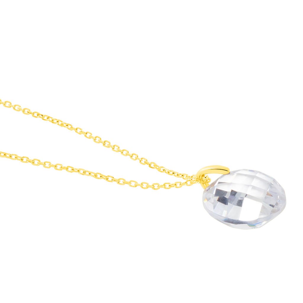 Collier Or Jaune Ludmille Oxyde De Zirconium - Colliers Femme | Histoire d’Or