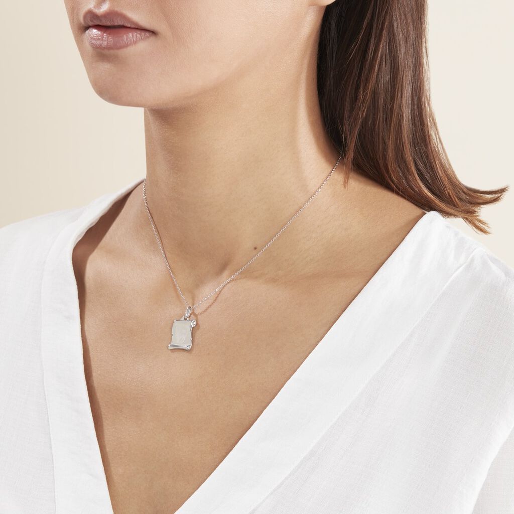 Pendentif Zodiaque Parchemin Argent Blanc - Pendentifs Zodiaque Famille | Histoire d’Or