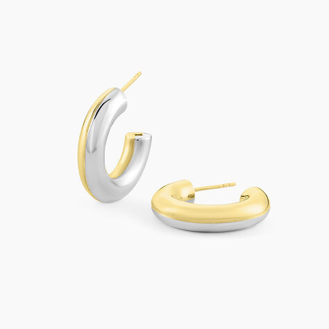 Cr&eacute;oles Perfect Match Argent Bicolore - Boucles d'oreilles cr&eacute;oles Femme | Histoire d&rsquo;Or