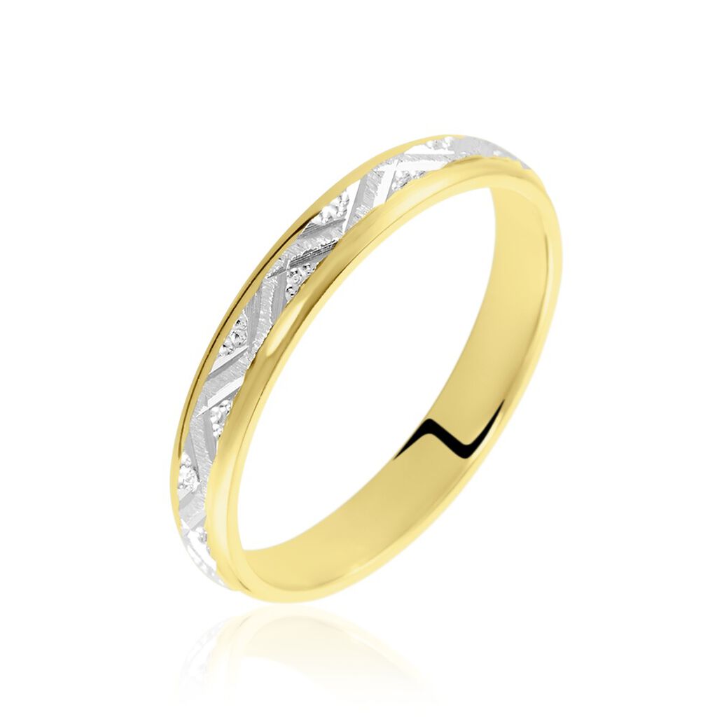Alliance Cesarius Ruban Plat Or Bicolore - Alliances Unisex | Histoire d’Or