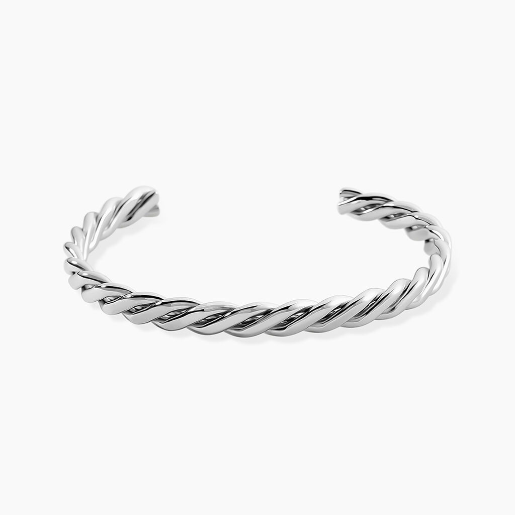 Bracelet Jonc Jourdan Guilherme Acier Argenté - Bracelets joncs Homme | Histoire d’Or