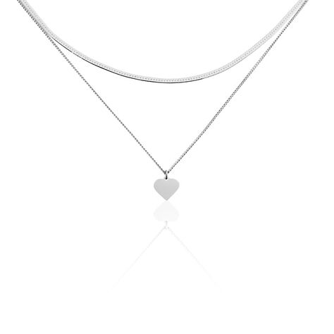 Collier Argent Blanc Sapphira - Colliers doubles et triples chaînes Femme | Histoire d’Or