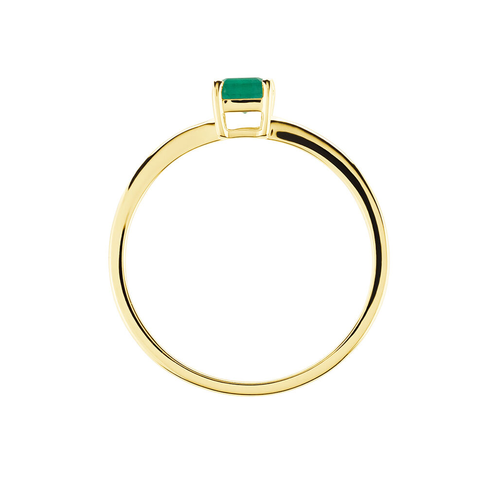 Bague Solitaire Ethalyn Or Jaune Emeraude - Bagues solitaires Femme | Histoire d&rsquo;Or