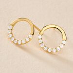 Boucles D'oreilles Puces Rimya Or Jaune Oxyde De Zirconium - Clous d'oreilles Femme | Histoire d&rsquo;Or