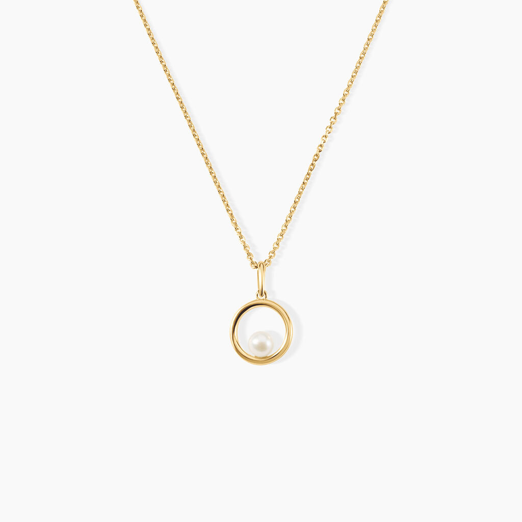 Pendentif Imelie Argent Dor&eacute; A L'Or 750/1000 Perle De Culture - Pendentifs empierr&eacute;s Femme | Histoire d&rsquo;Or