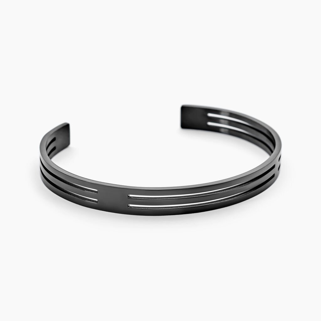 Bracelet Jonc Line Acier Noir - Bracelets joncs Homme | Histoire d&rsquo;Or