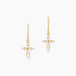Boucles D'oreilles Pendantes Chastity Or Jaune Oxyde De Zirconium - Boucles d'oreilles pendantes Femme | Histoire d&rsquo;Or