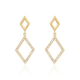 Boucles D'oreilles Brody Plaqué Or Jaune Oxydes De Zirconium - Boucles d'oreilles fantaisie Femme | Histoire d’Or