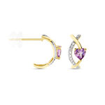 Cr&eacute;oles Clothilde Or Jaune Am&eacute;thyste Oxyde De Zirconium - Boucles d'oreilles cr&eacute;oles Femme | Histoire d&rsquo;Or