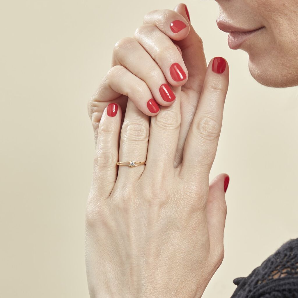 Bague Veroucha Or Jaune Oxyde De Zirconium - Bagues solitaires Femme | Histoire d’Or