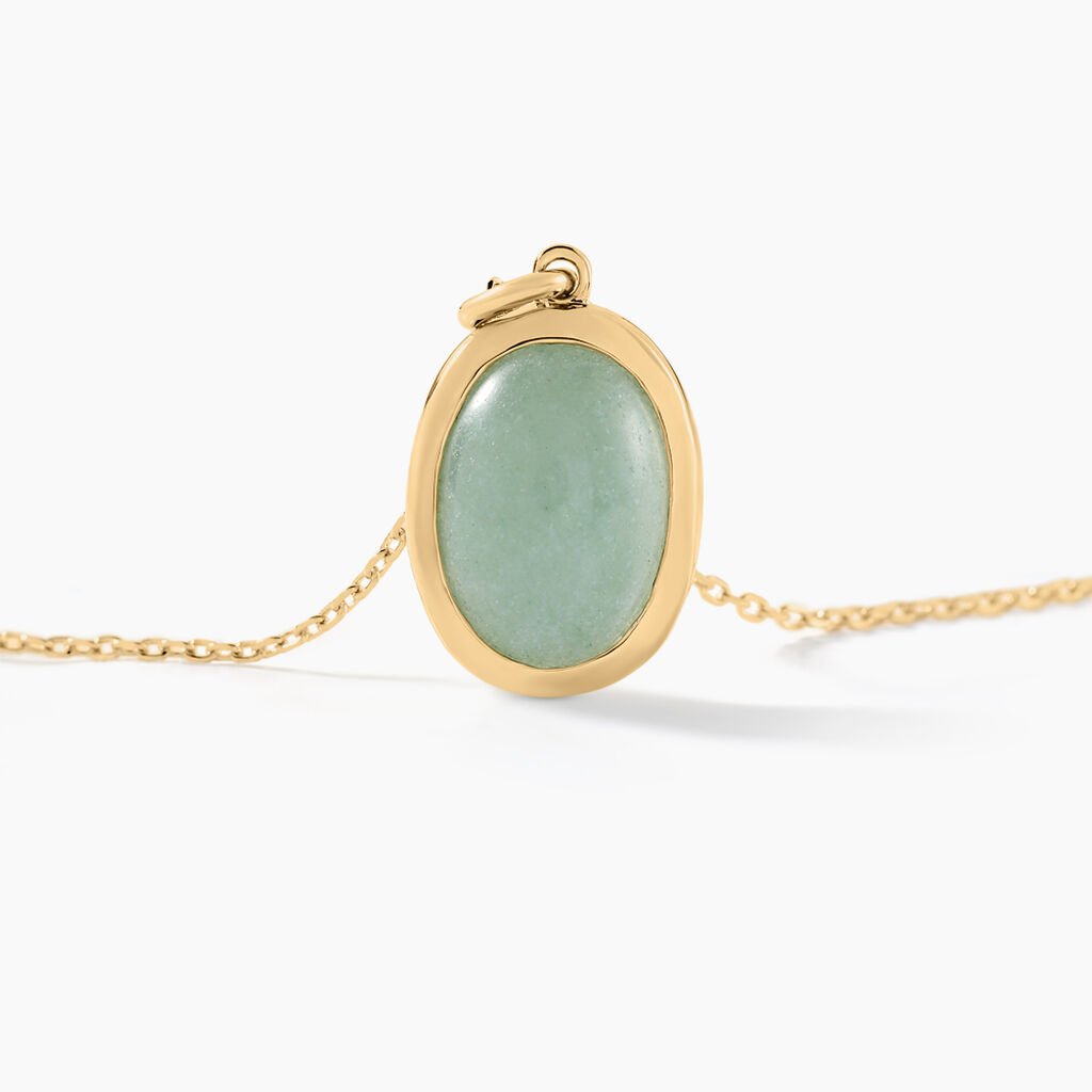 Collier Veina Plaqu&eacute; Or Jaune Aventurine - Id&eacute;es cadeaux Femme | Histoire d&rsquo;Or