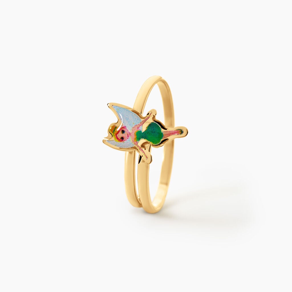Bague Feerie Argent Dor&eacute; A L'Or 750/1000 - Bagues fantaisie Enfant | Histoire d&rsquo;Or