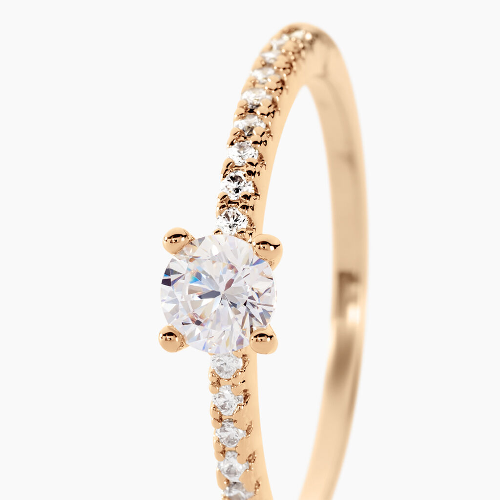 Bague Solitaire Mireilla Plaqué Or Jaune Oxyde De Zirconium - Bagues solitaires Femme | Histoire d’Or